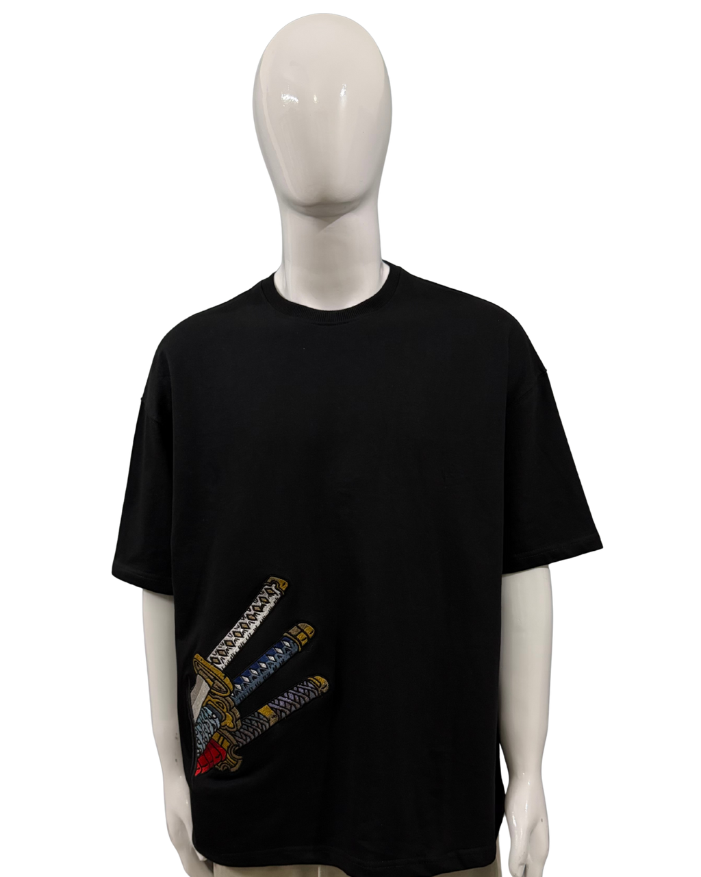 Zoro Three Swords Embroidery Oversized T-Shirt