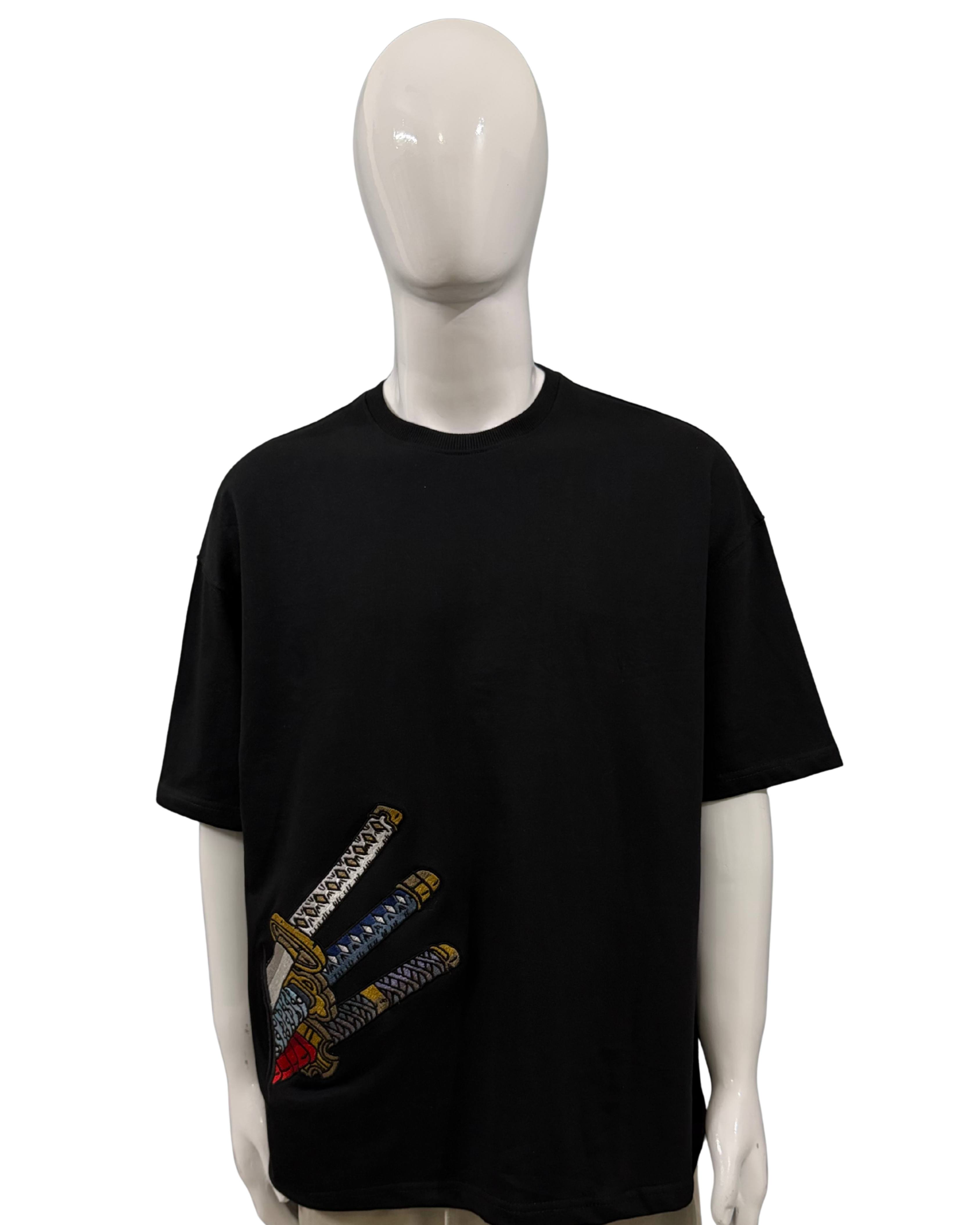 Zoro Three Swords Embroidery Oversized T-Shirt