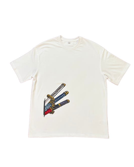 Zoro Three Swords Embroidery Oversized T-Shirt