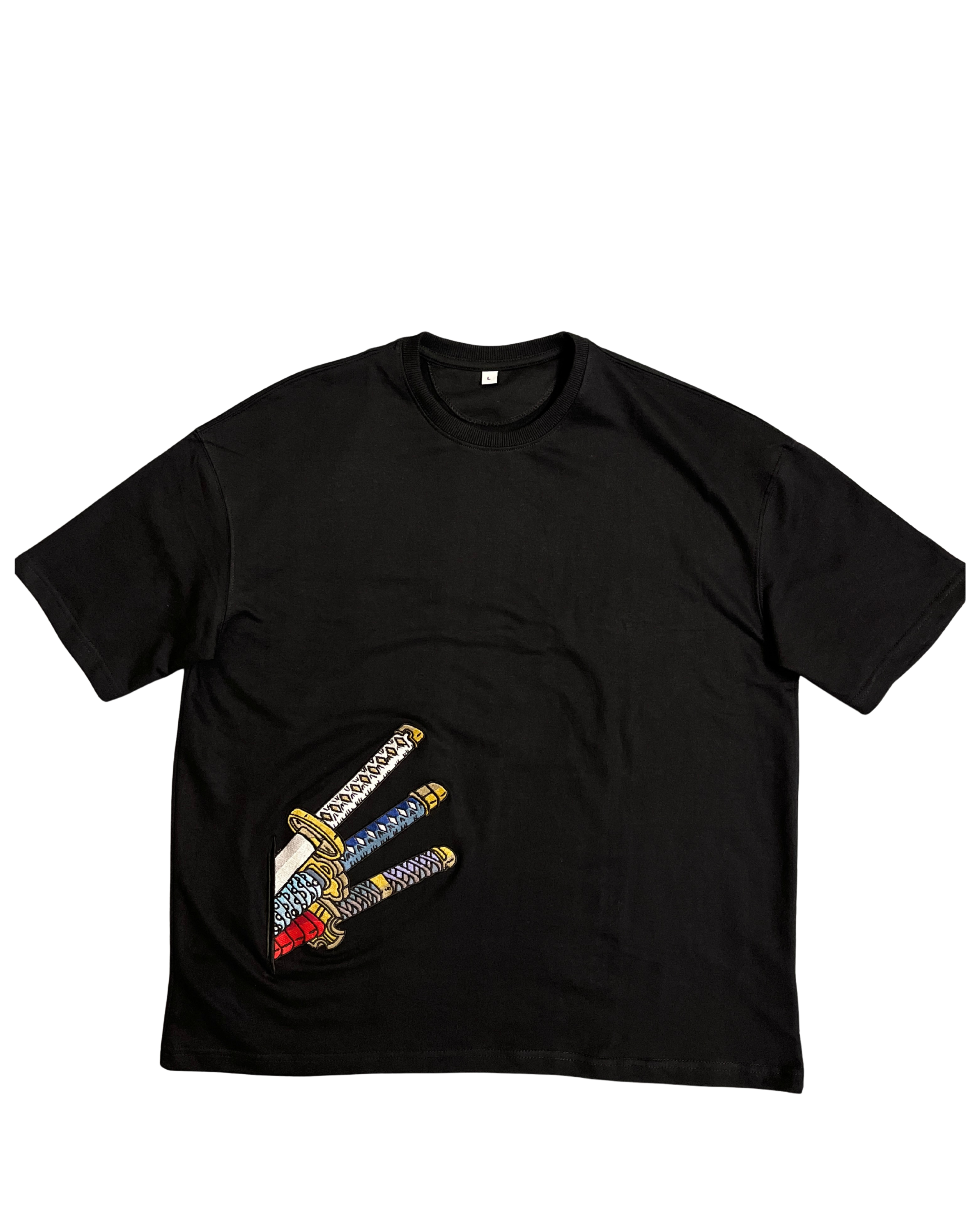 Zoro Three Swords Embroidery Oversized T-Shirt