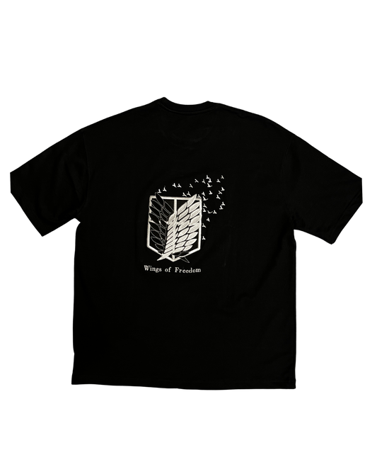 Attack on Titan — Wings of Freedom Embroidery Oversized T-Shirt